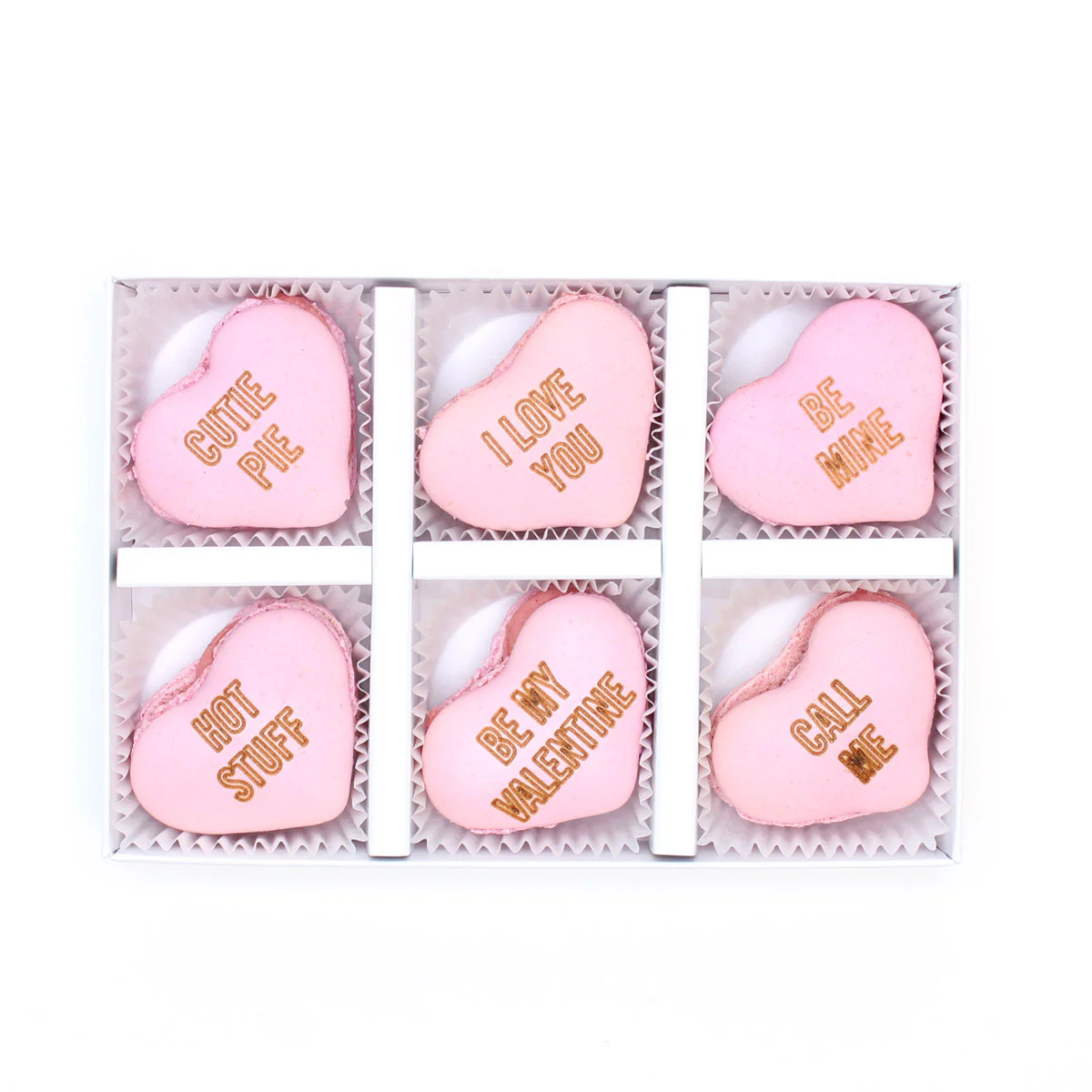 Engraved Heart Macarons - Box of 6 - Image 4